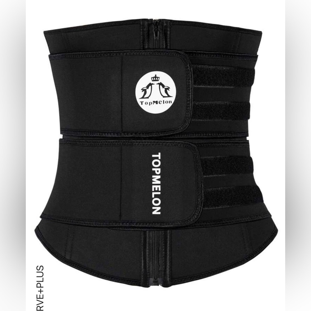 Plus double hook-and-loop waist trainer